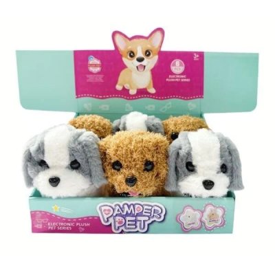 Yürüyen Peluş Sevimli Köpekler Kırpık - Gray