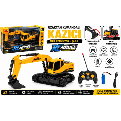 XF-789-410A -- Vardem Uzaktan Kumandalı Full Fonksiyon Şarjlı XFModel Kazıcı